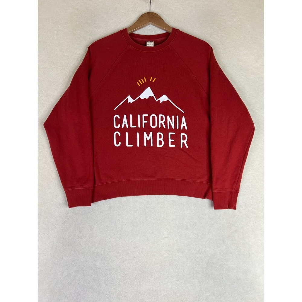 Uniqlo California Memories Crew Neck Sweatshirt Women's Medium Red Climber